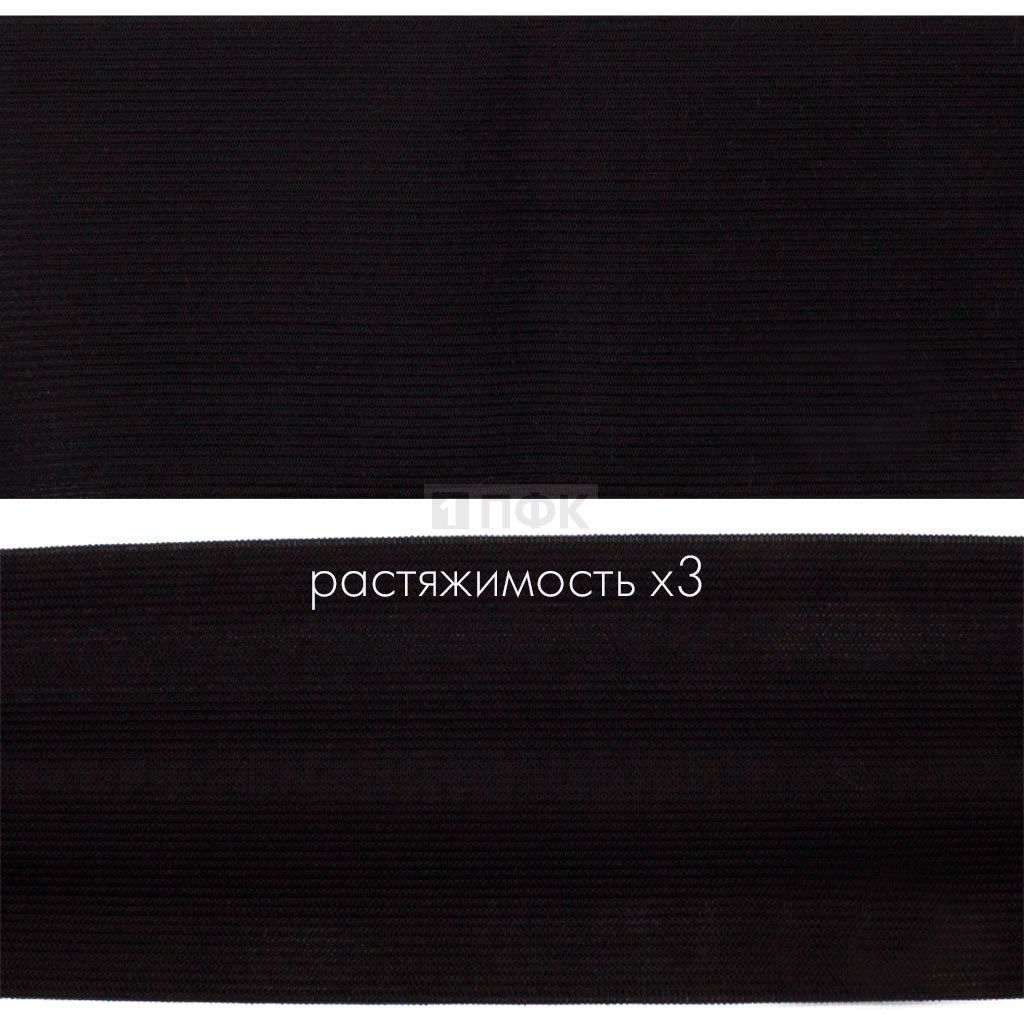 Резинка вязанная 100мм 37 гр/м цв черный (рул 40м/уп 120м)