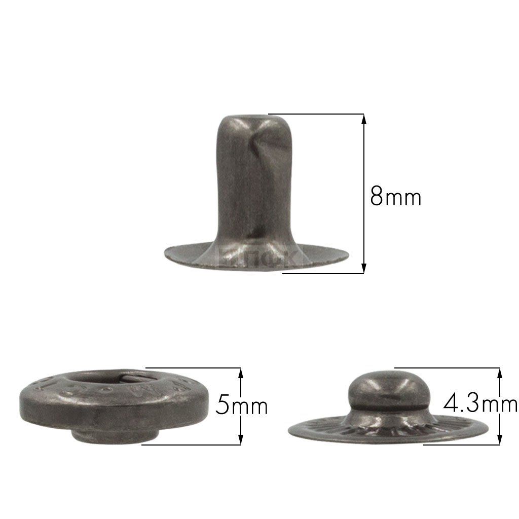 3 Части кнопки для одежды 15мм Альфа сталь цв никель тем (уп 720шт) STORM