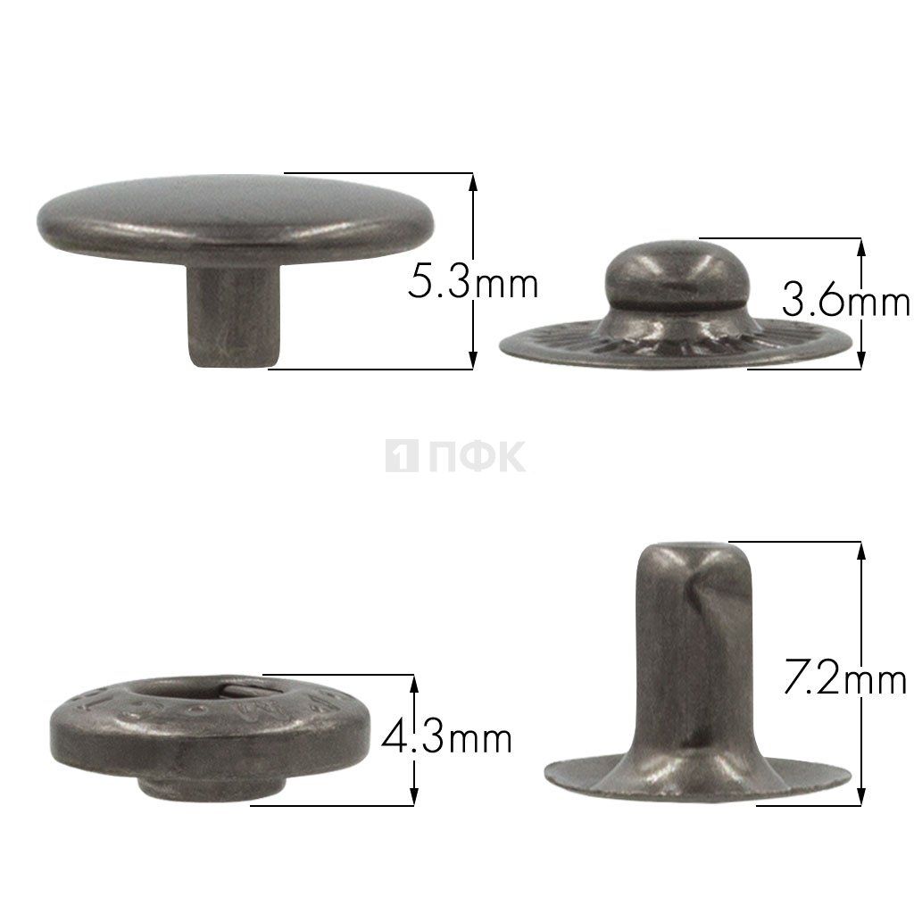 Кнопка для одежды 12,5мм Альфа нерж цв никель тем (уп 1440шт) STORM — ПФКР Кнопка для одежды 12,5мм Альфа нерж цв никель тем (уп 1440шт) STORM