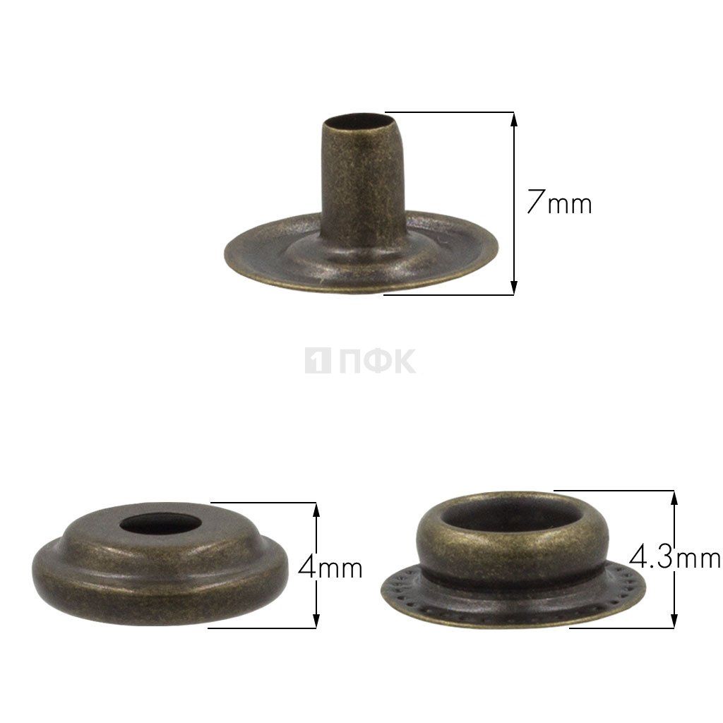 3 Части кнопки для одежды 15мм №61 сталь цв антик (уп 720шт) NEW STAR — ПФКР 3 Части кнопки для одежды 15мм №61 сталь цв антик (уп 720шт) NEW STAR