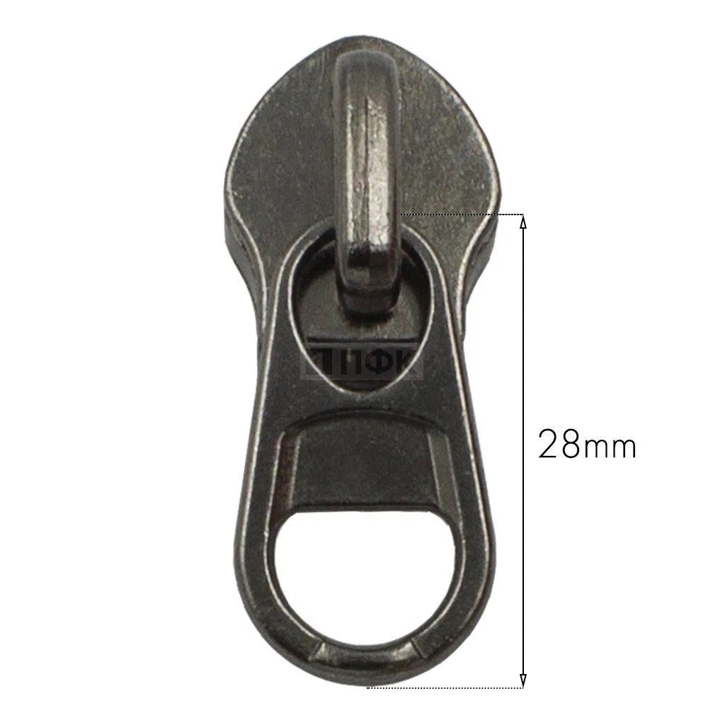 Бегунок для спиральной (витой) молнии тип 10 галант цв никель темн (уп 250шт/2500шт) РЕВЕРС