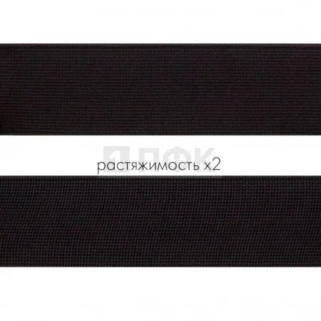Резинка тканая 35мм 21 гр/м цв черный (уп 50м/250м)